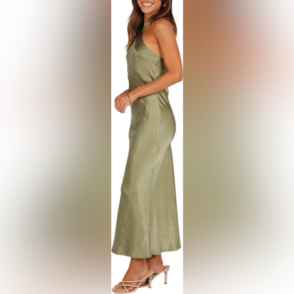 PETAL & PUP Grasie Stretch Satin Halter Dress ❤️NWT❤️IN STORES❤️ - Picture 3 of 4